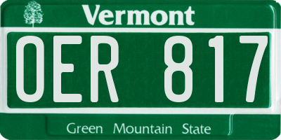 VT license plate OER817
