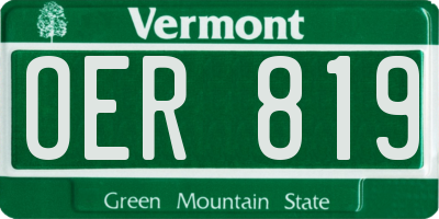 VT license plate OER819