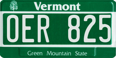 VT license plate OER825