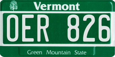 VT license plate OER826