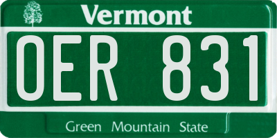 VT license plate OER831