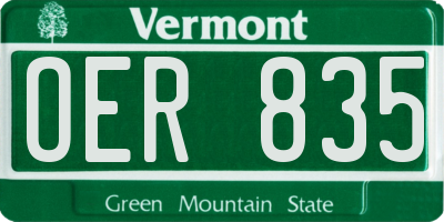 VT license plate OER835