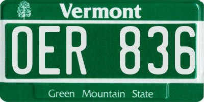 VT license plate OER836