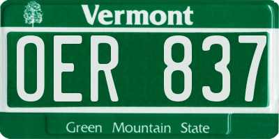 VT license plate OER837