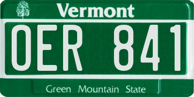 VT license plate OER841