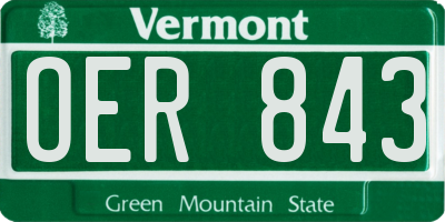 VT license plate OER843