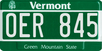 VT license plate OER845