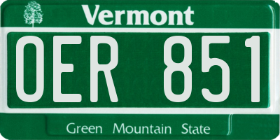 VT license plate OER851