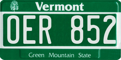 VT license plate OER852