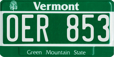 VT license plate OER853