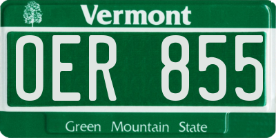 VT license plate OER855