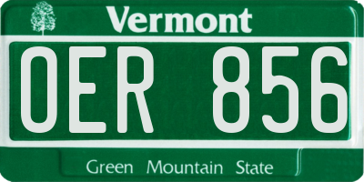 VT license plate OER856