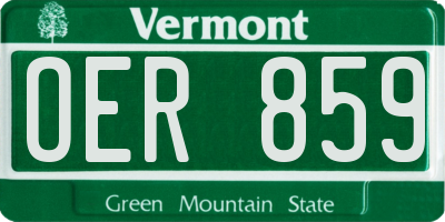 VT license plate OER859