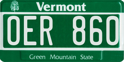 VT license plate OER860