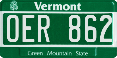 VT license plate OER862
