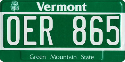 VT license plate OER865