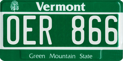 VT license plate OER866