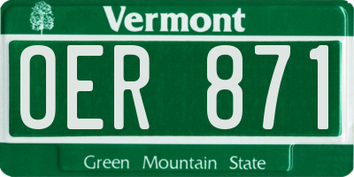 VT license plate OER871