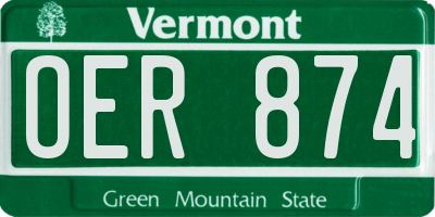 VT license plate OER874