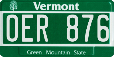 VT license plate OER876