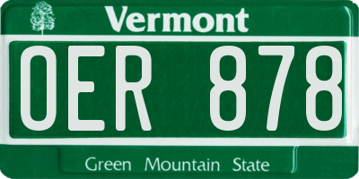 VT license plate OER878