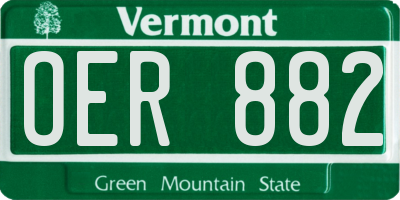 VT license plate OER882