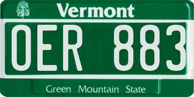 VT license plate OER883