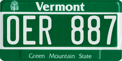 VT license plate OER887
