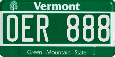 VT license plate OER888