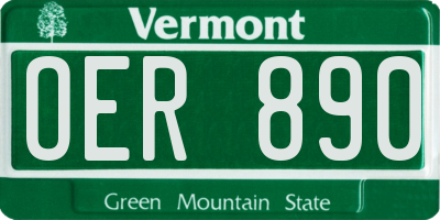 VT license plate OER890