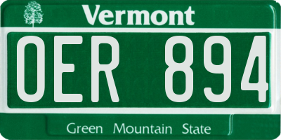VT license plate OER894