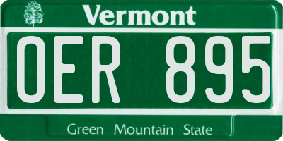 VT license plate OER895