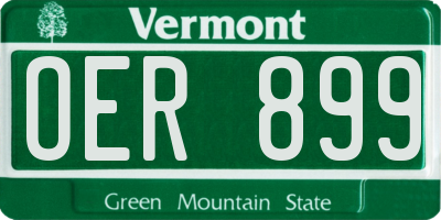 VT license plate OER899