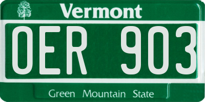 VT license plate OER903
