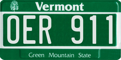 VT license plate OER911