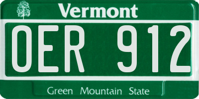 VT license plate OER912
