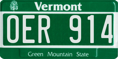 VT license plate OER914