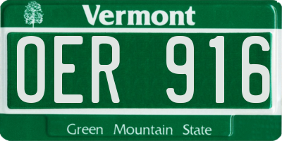 VT license plate OER916