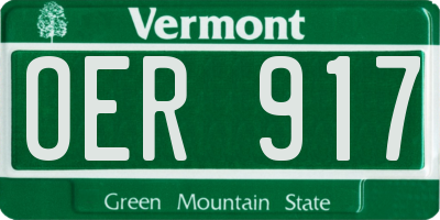 VT license plate OER917