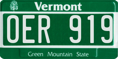 VT license plate OER919