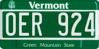 VT license plate OER924