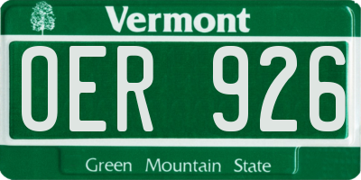 VT license plate OER926