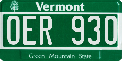 VT license plate OER930