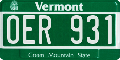 VT license plate OER931