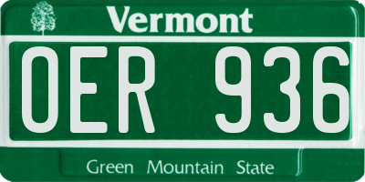VT license plate OER936