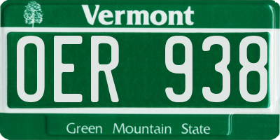 VT license plate OER938