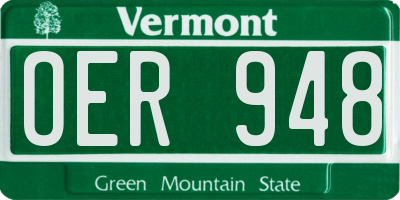 VT license plate OER948