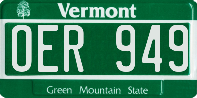 VT license plate OER949