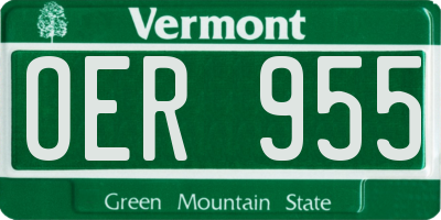 VT license plate OER955