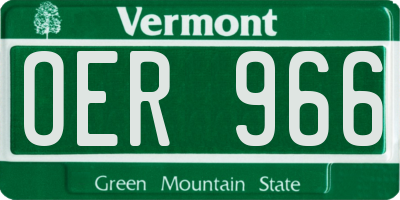 VT license plate OER966